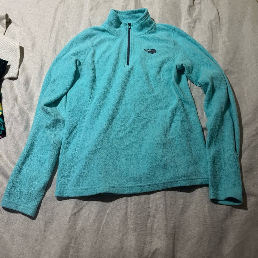 The North Face Women’s Glacier 1/4 Zip Fleece Pullover Aqua Blue Size Small